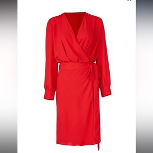 Fame & Partners Red Wrap Dress
